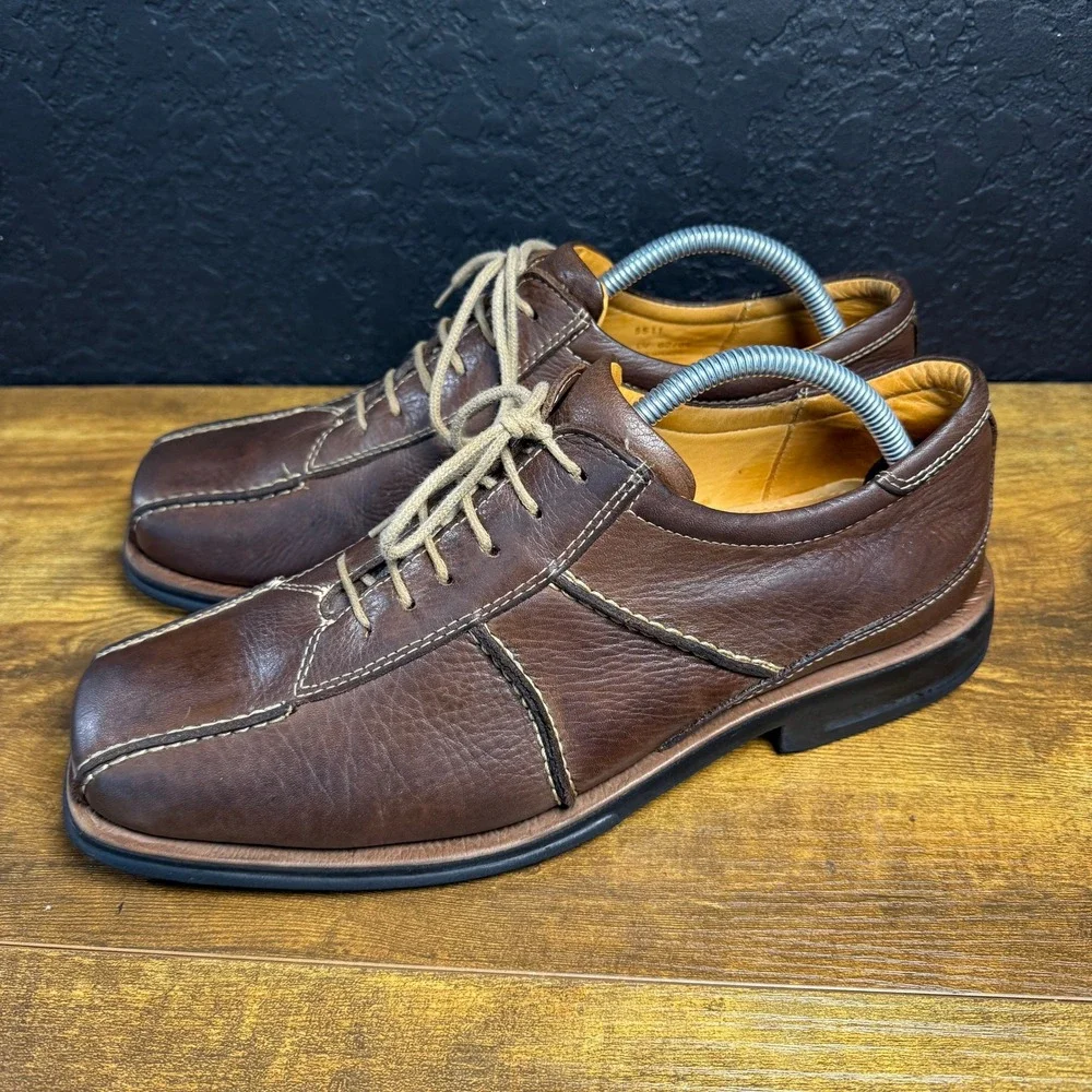 Sandro Moscoloni 5511 Brown Leather Square Toe Comfort Gel Oxford‎ Mens 10D